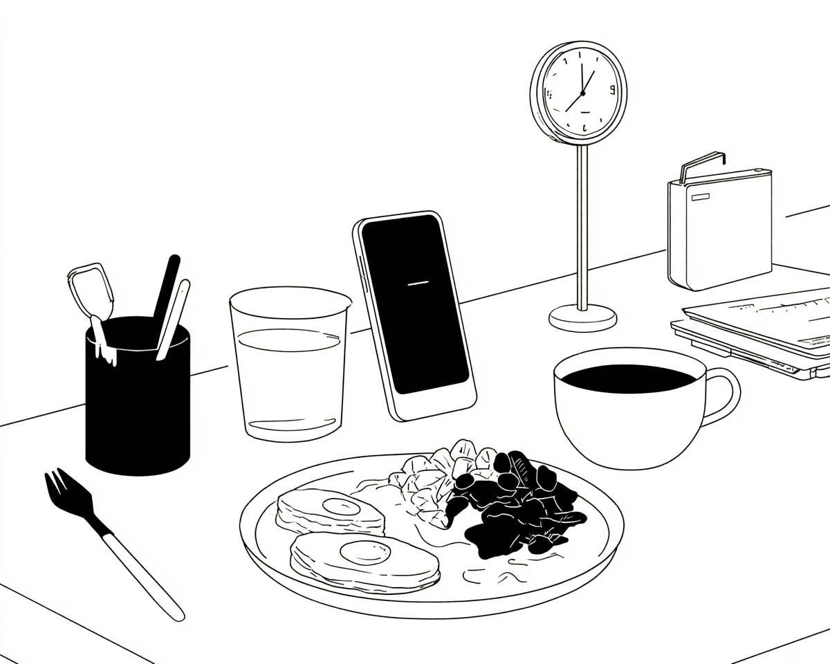 16:8 간헐적 단식 식사 창과 공복 시간을 나타내는 이미지