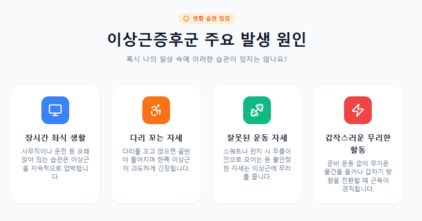 이상근증후군 발생 원인 인포그래픽